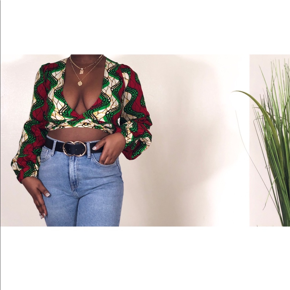 Grass Fields African print Crop Top